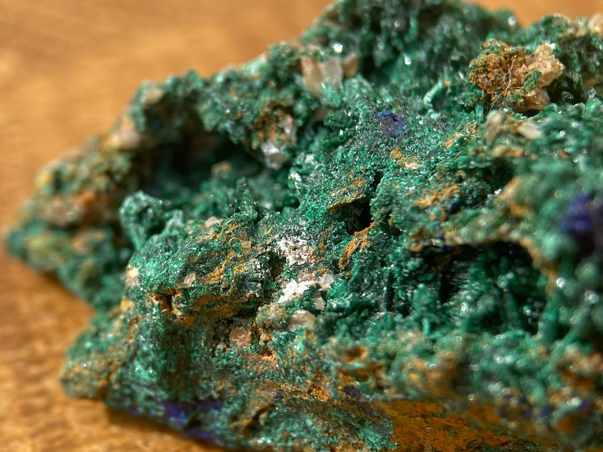 Малахит, азурит кристаллический, 4,8 х 2,5 х 1,9 см. OBM-0275, фото 1