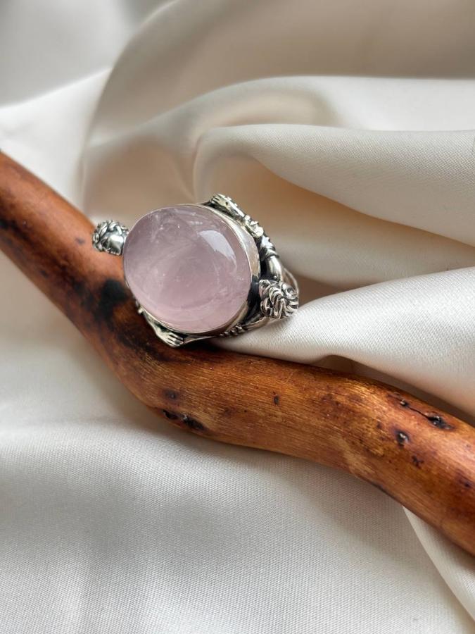 купить Кольцо из серебра с розовым кварцем  , фото 1