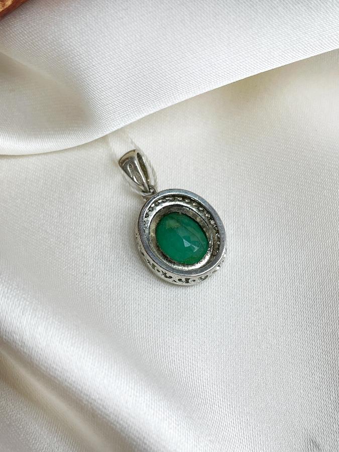 купить Кулон из серебра с изумрудом (зеленый берилл)  , фото 4