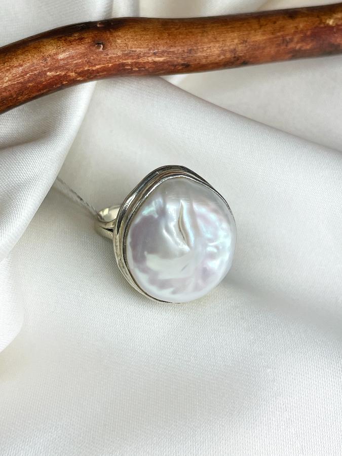 купить Кольцо из серебра с жемчугом,17 размер  , фото 4