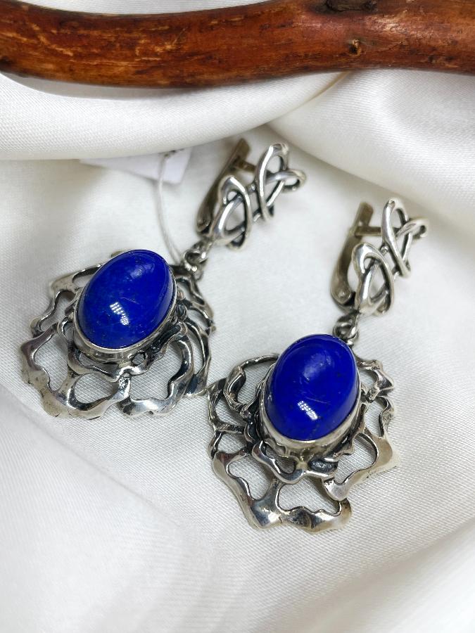 купить Серьги из серебра с лазуритом  , фото 5