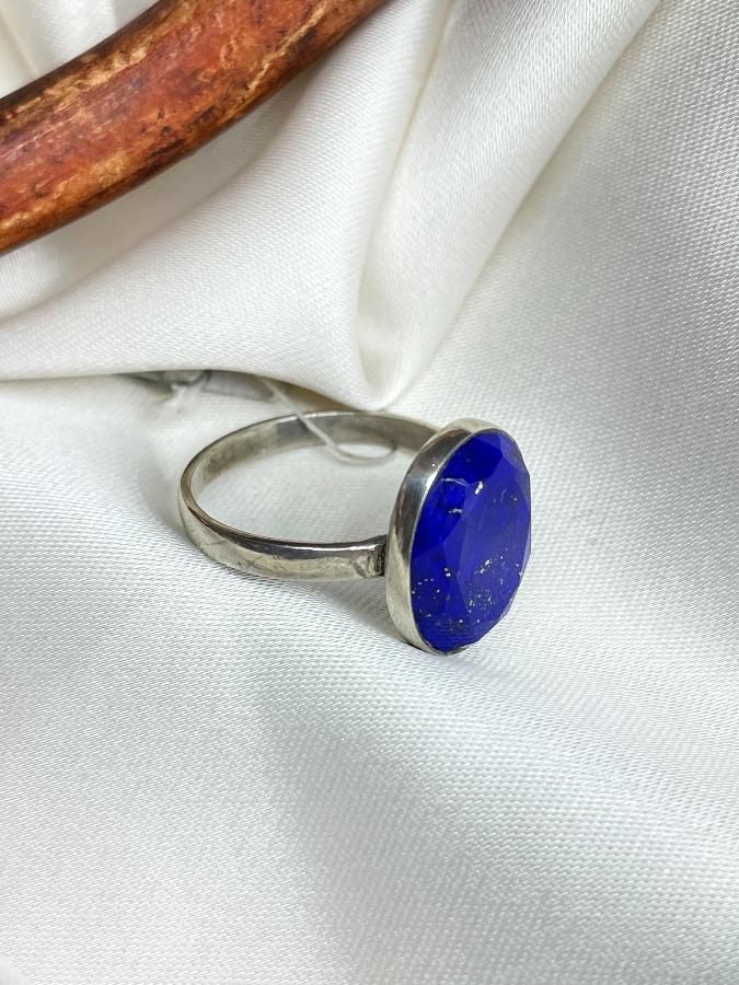 купить Кольцо из серебра с лазуритом, 18,5 размер  , фото 2