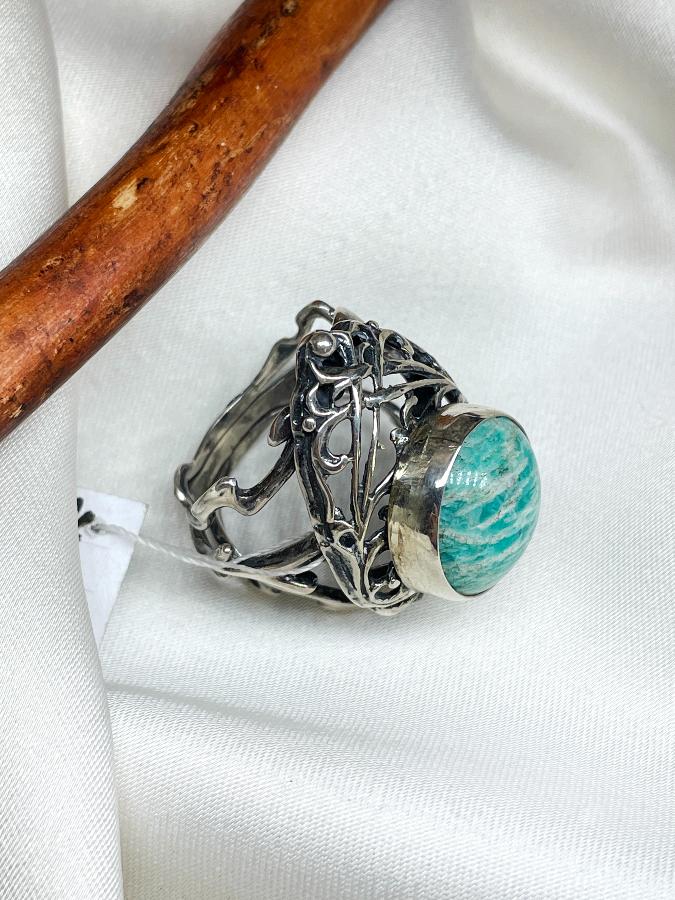 купить Кольцо из серебра с амазонитом,17,5 размер , фото 5