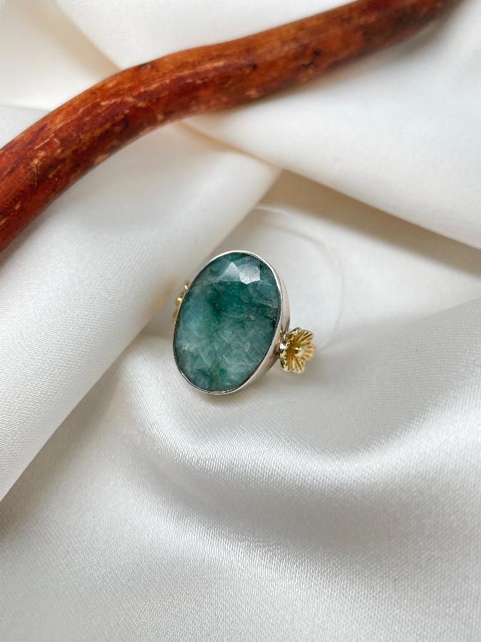 купить Кольцо из серебра с бериллом,17 размер , фото 2