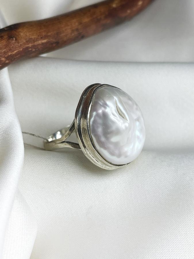 купить Кольцо из серебра с жемчугом,17 размер  , фото 3