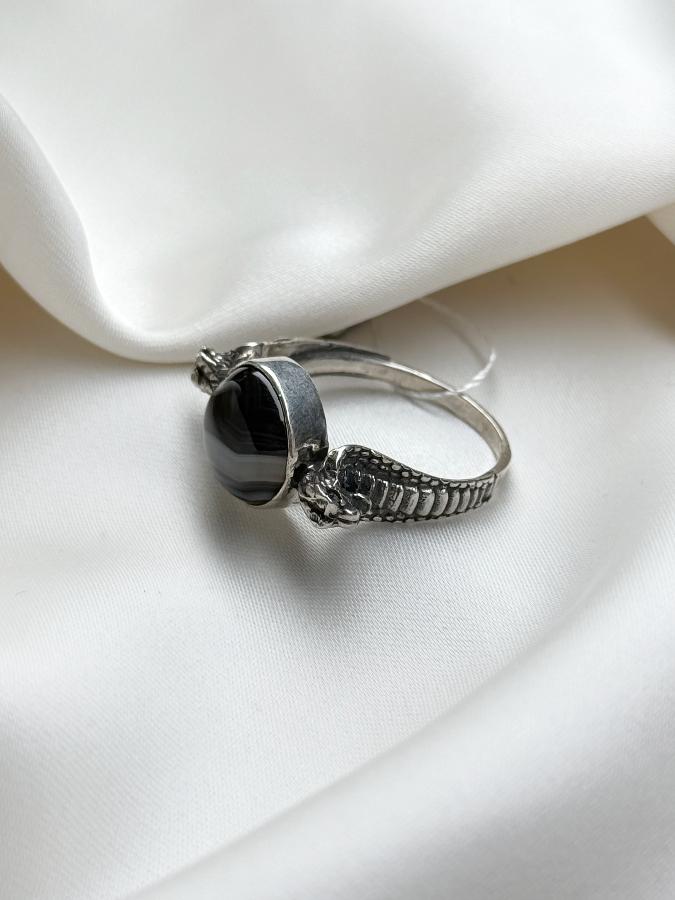 Кольцо из серебра с агатом, 20 размер U-3353, фото 2