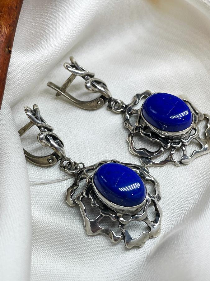 купить Серьги из серебра с лазуритом  , фото 4