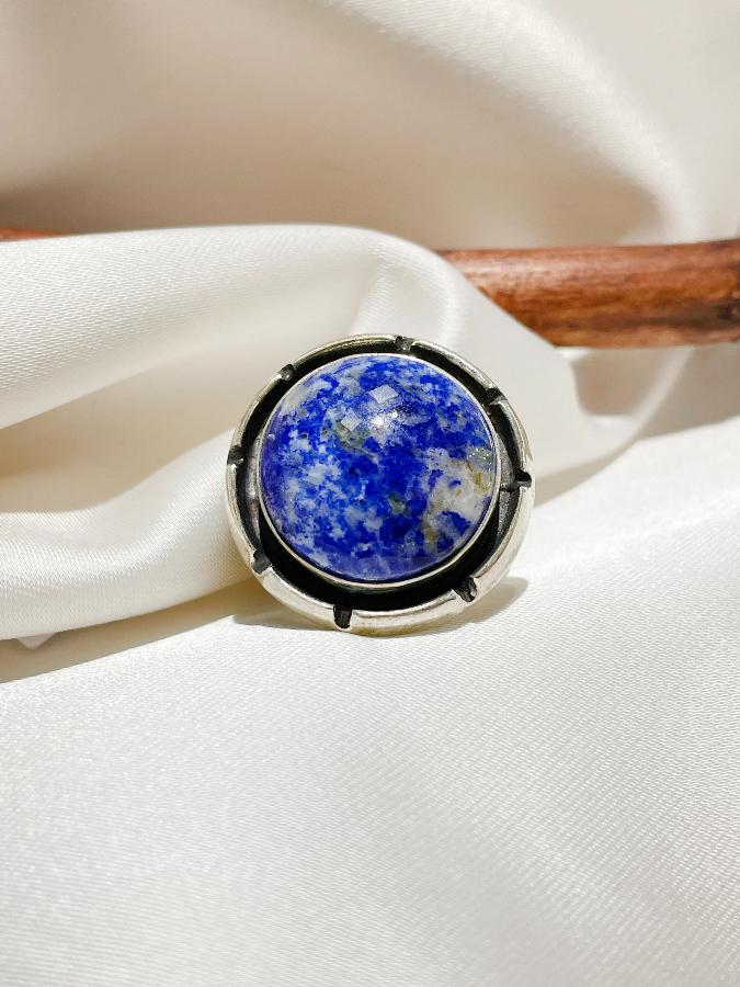 купить Кольцо из серебра с лазуритом,18 размер  , фото 4