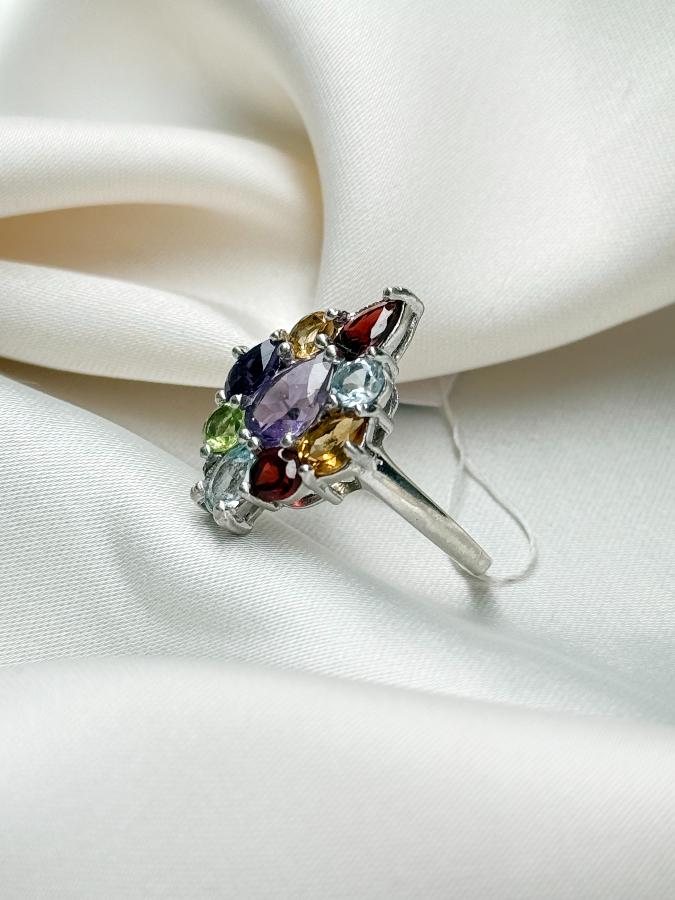 купить Кольцо из серебра с самоцветами,18,5 размер  , фото 2