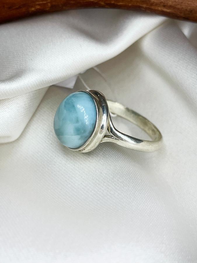 купить Кольцо из серебра с ларимаром,19 размер  , фото 2