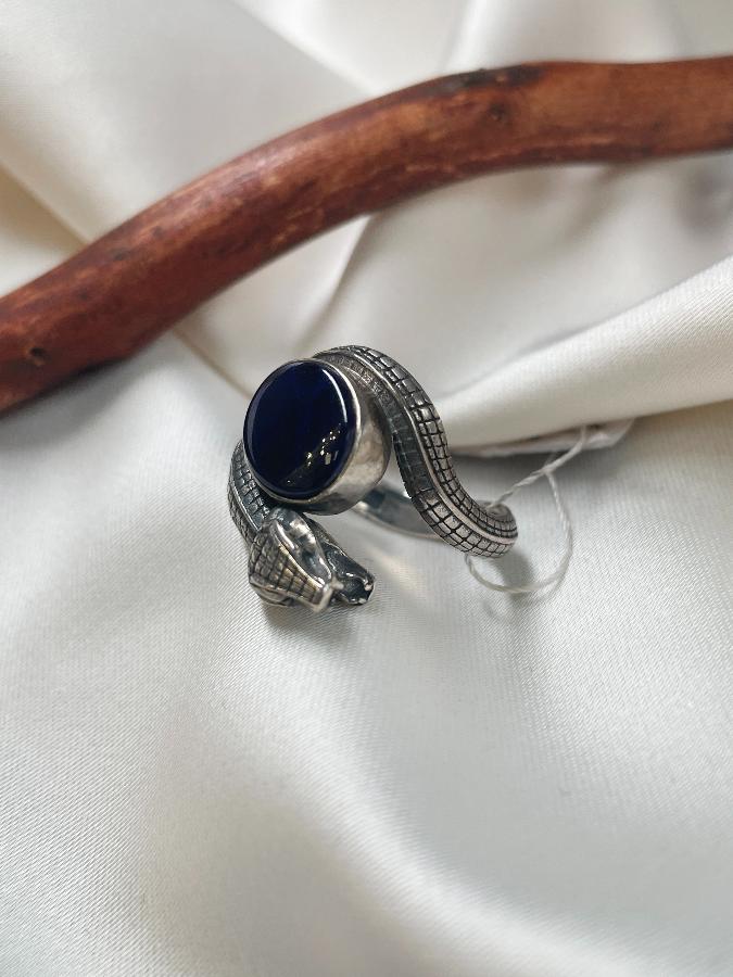 купить Кольцо из серебра с азуритом,17,5 размер  , фото 2