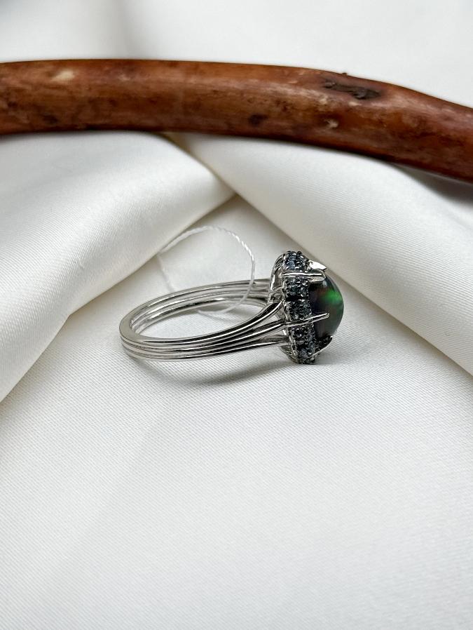 купить Кольцо из серебра с благородным опалом,18 размер  , фото 3