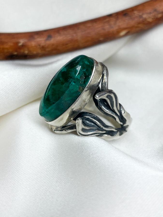купить Кольцо из серебра с диоптазом, 19 размер , фото 2