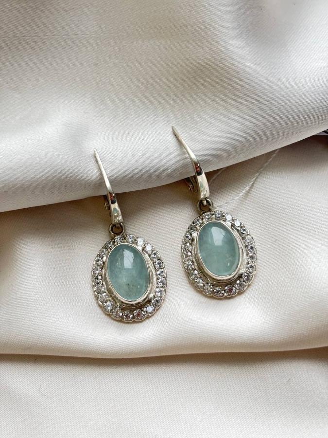 купить Серьги из серебра с аквамарином  , фото 3