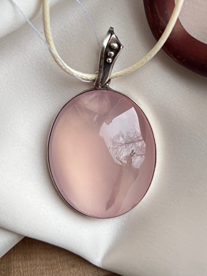 Кулон из серебра с розовым кварцем U-1212, фото 1