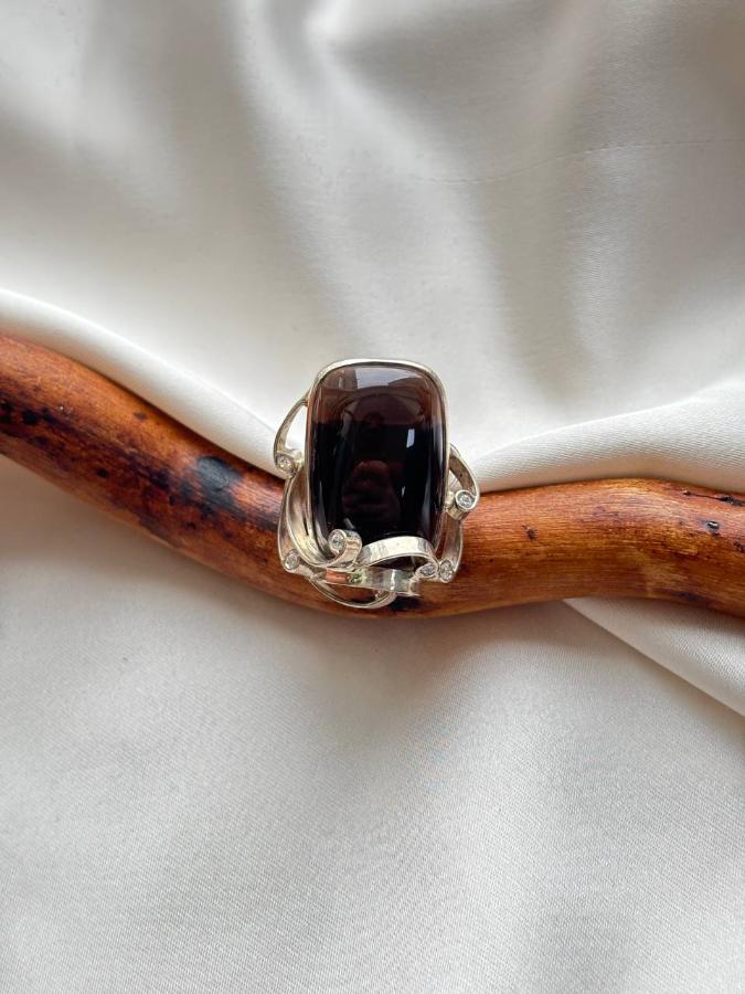 купить Кольцо из серебра с дымчатым кварцем  , фото 2