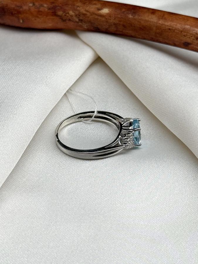 Кольцо из серебра с топазом и фианитом,17,5 размер U-3805, фото 3
