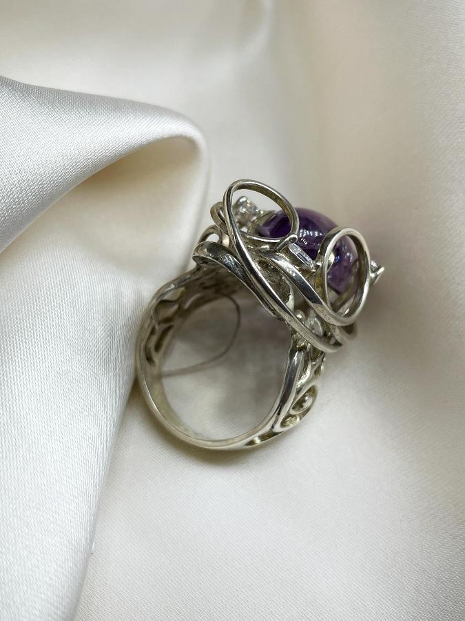 купить Кольцо из серебра с аметистом,19,5 размер  , фото 4