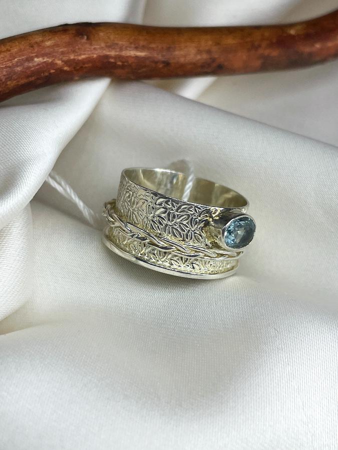 купить Кольцо из серебра с топазом,19,5 размер , фото 3