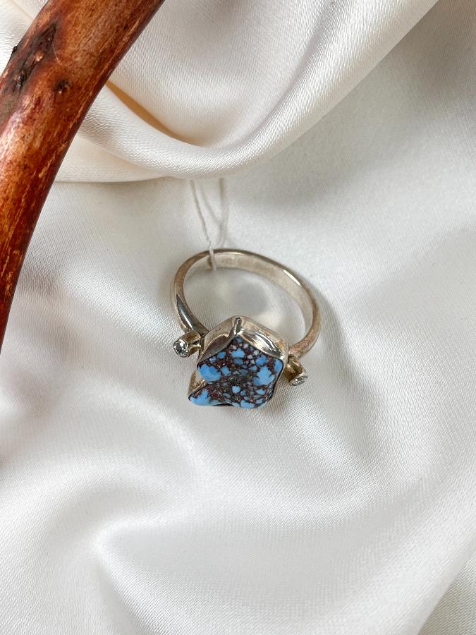 купить Кольцо из серебра с бирюзой, 16 размер  , фото 5