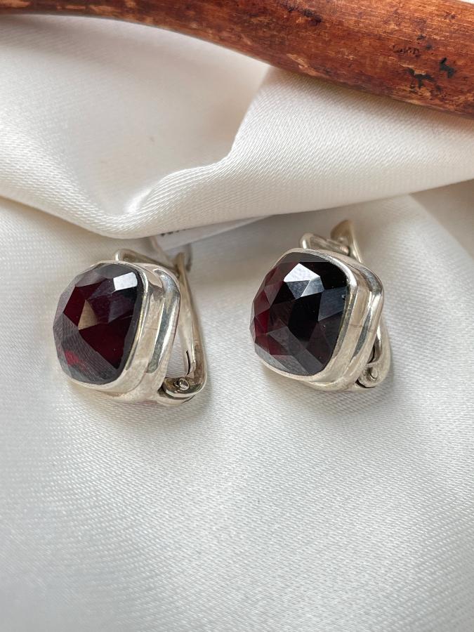 Серьги из серебра с гранатом  U-2251, фото 4