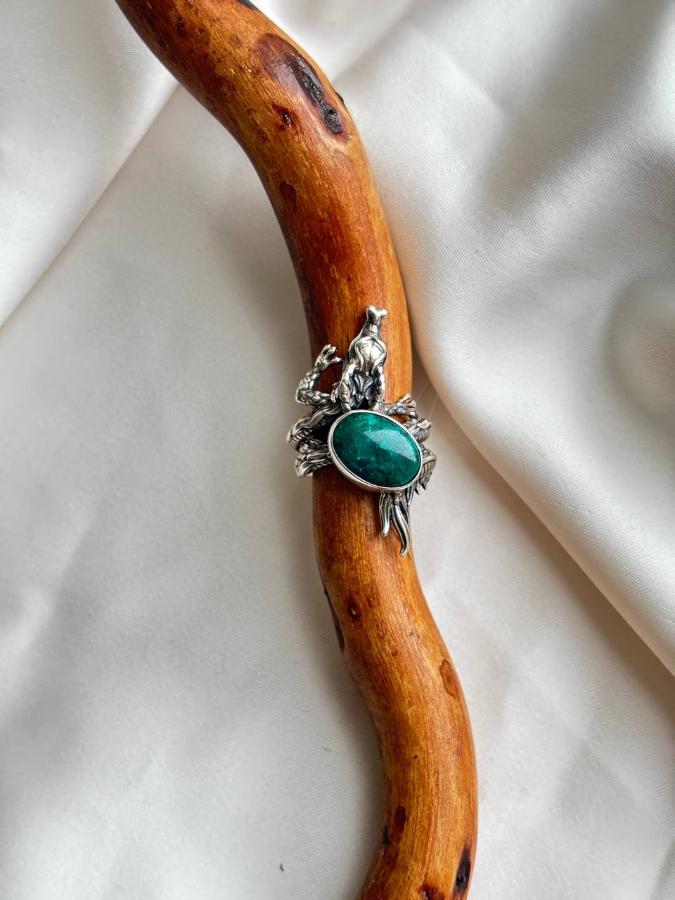 купить Кольцо из серебра с диоптазом  , фото 3