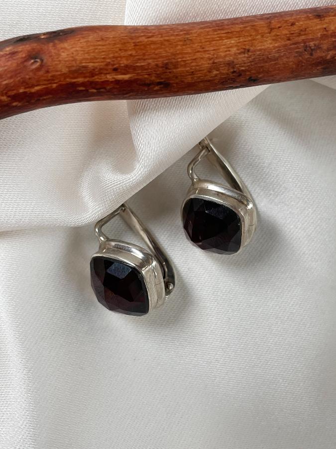 Серьги из серебра с гранатом  U-2251, фото 5