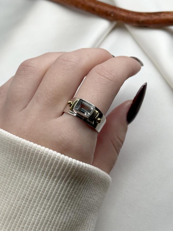 купить Кольцо из серебра с топазом,19 размер , фото 5