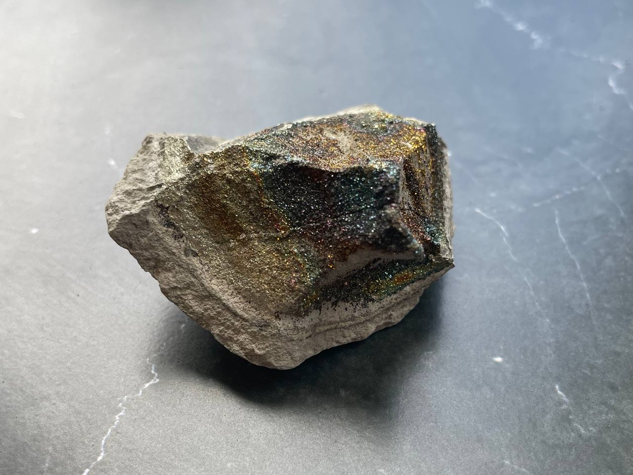 Спектропирит (пирит, марказит), 6,5х4,8х3,9 см OBM-0183, фото 3