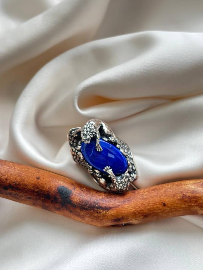 купить Кольцо из серебра с лазуритом  , фото 2