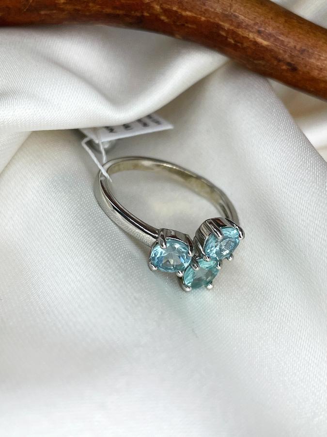 купить Кольцо из серебра с топазом,18 размер , фото 5