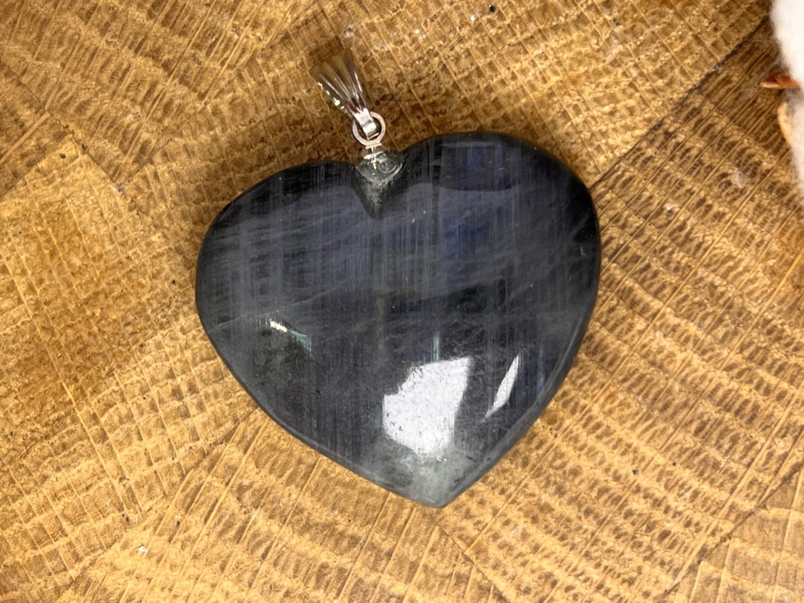 Кулон из лабрадора в форме сердца KU-0779, фото 1