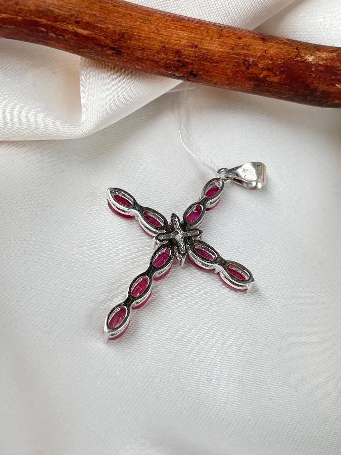 Кулон из серебра с рубином (красный корунд)  U-3044, фото 5