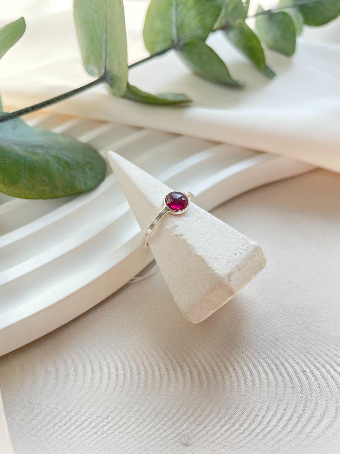 купить Кольцо из серебра с гранатом, 16,5 размер , фото 3