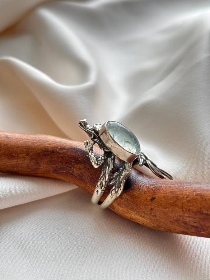 купить Кольцо из серебра с аквамарином  , фото 2