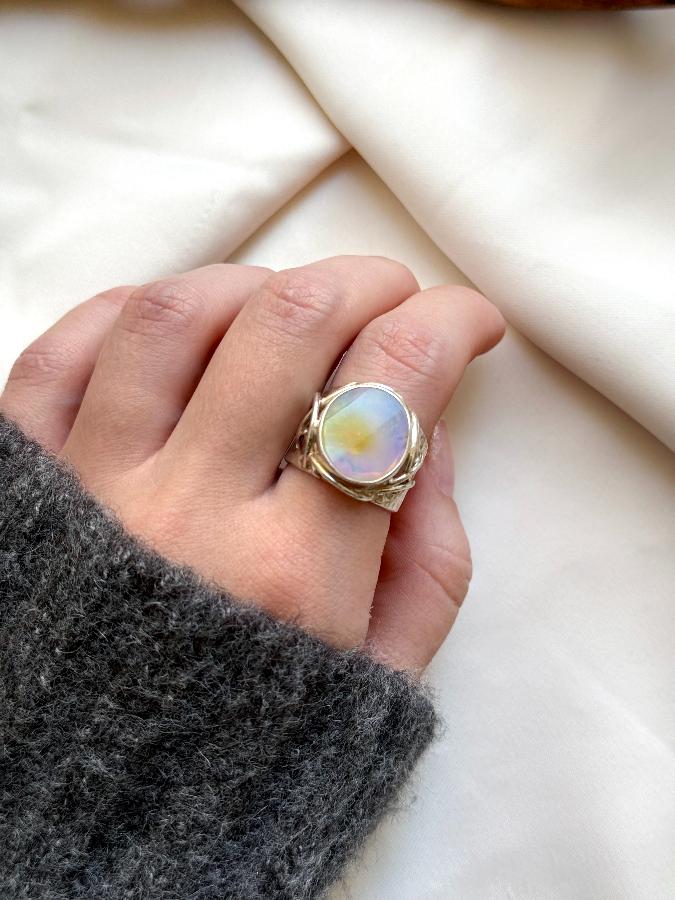 купить Кольцо из серебра с опалом,16,8 размер  , фото 5