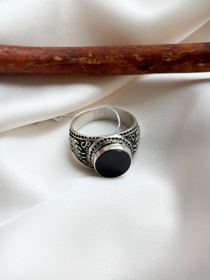 купить Кольцо-печатка из серебра с агатом, 19,5 размер , фото 5