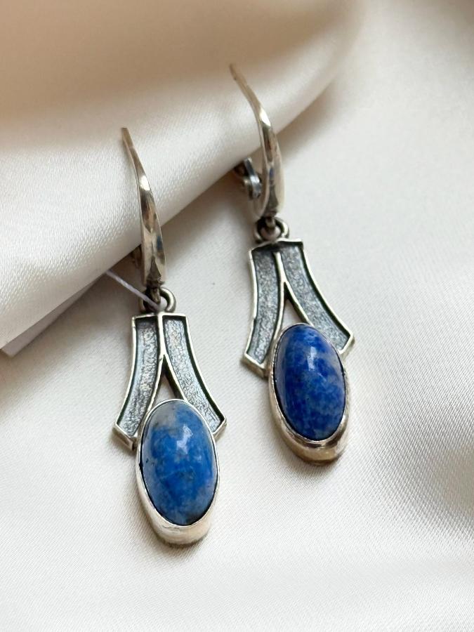 купить Серьги из серебра с лазуритом  , фото 2