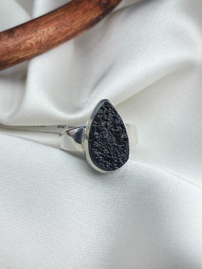 купить Кольцо из серебра с тектитом,18 размер , фото 4