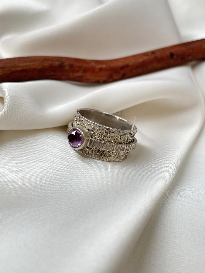 купить Кольцо из серебра с александритом, 18 размер , фото 2