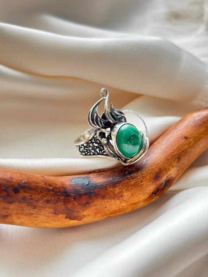 купить Кольцо из серебра с малахитом  , фото 3
