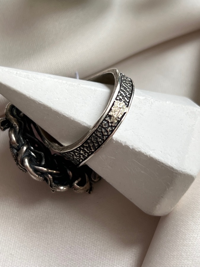 Кольцо из серебра в форме змей с морганитом, 19 размер U-488, фото 4