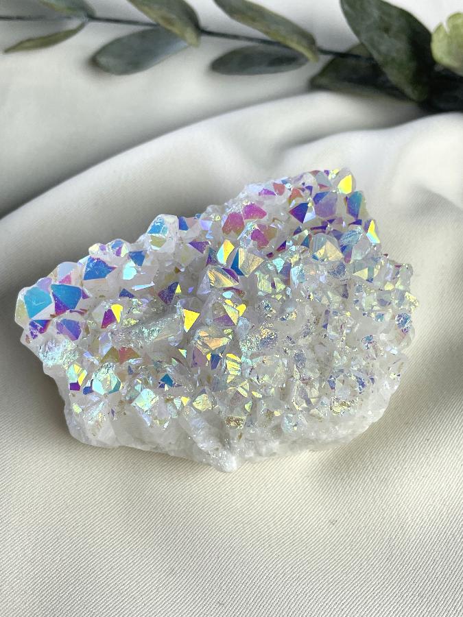 Кварц, друза с напылением титана, 7 х 5,5 х 3,5 DRU-0148, фото 4