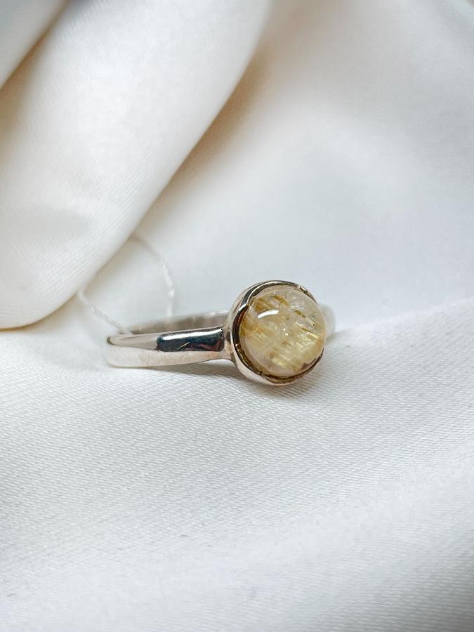 купить Кольцо из серебра с волосатиком,17,5 размер , фото 1