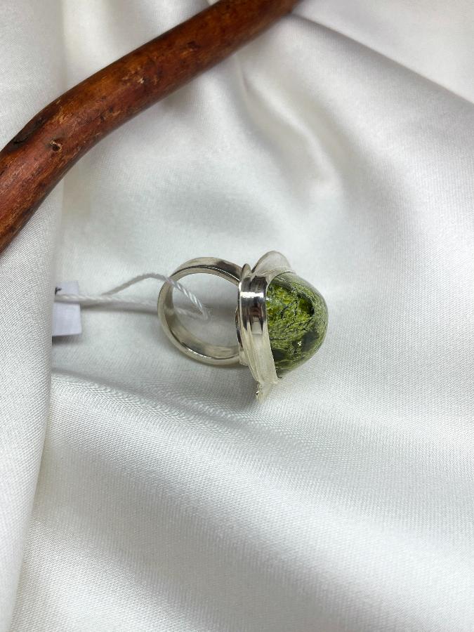 купить Кольцо из серебра с змеевиком, 16 размер  , фото 3