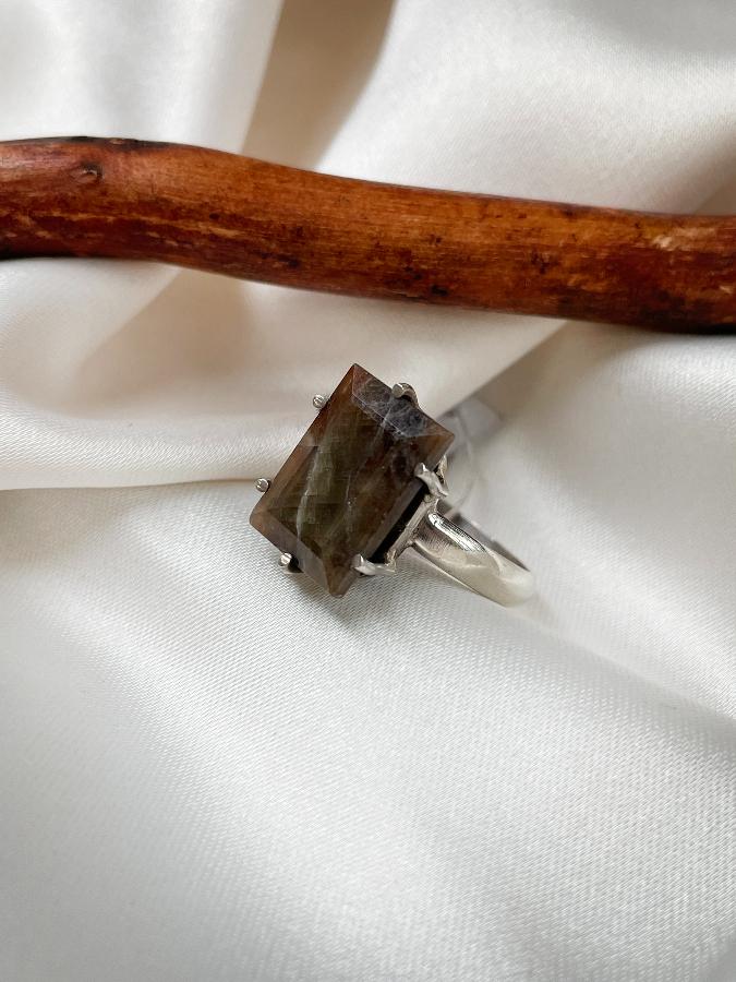 купить Кольцо из серебра с корунд-сапфиром,16,5 размер , фото 2