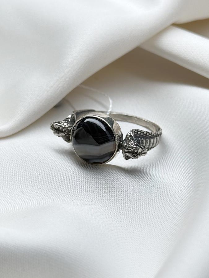 Кольцо из серебра с агатом, 20 размер U-3353, фото 1