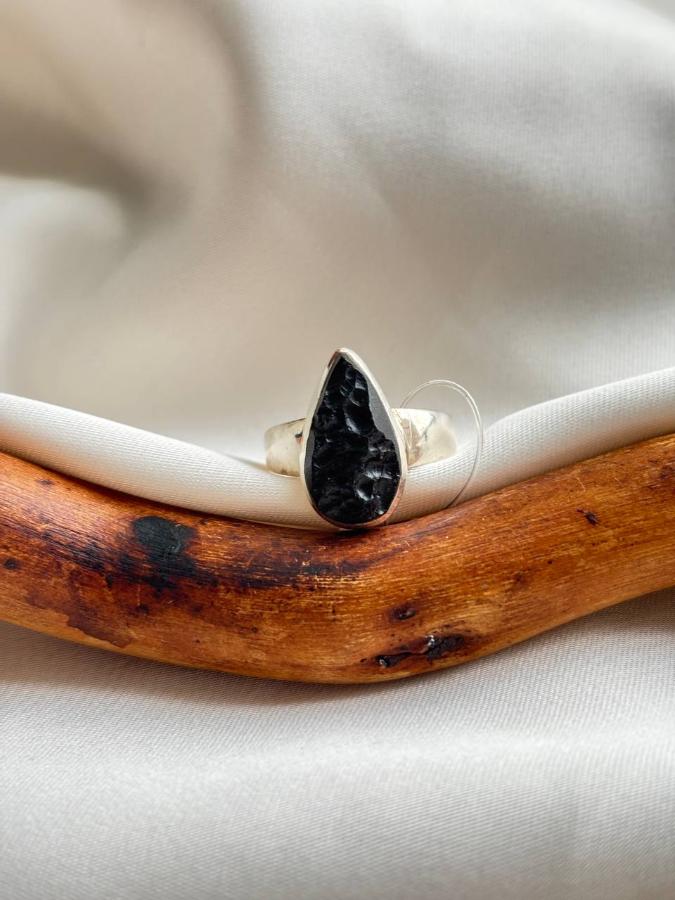 купить Кольцо из серебра с тектитом  , фото 2