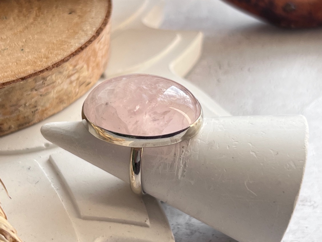 Кольцо с розовым кварцем, 16,5 размер KL-0888, фото 3
