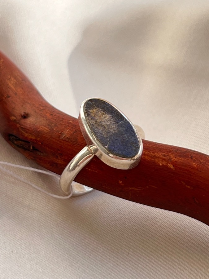Кольцо из серебра с необработанным лабрадором, 17,25 размер U-972, фото 3